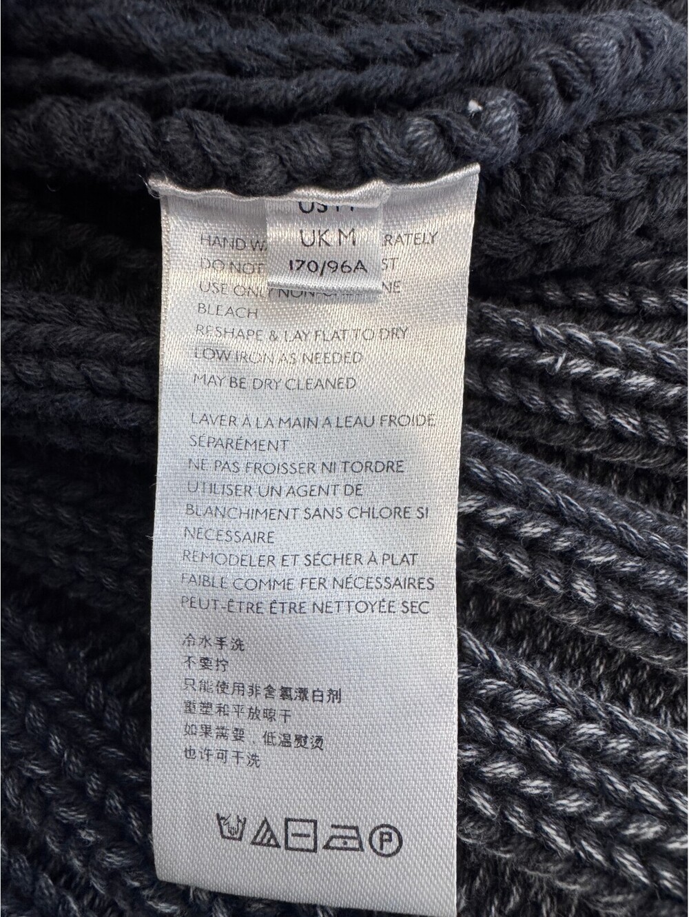 Free People Sweetheart Rib Chunky Mock Neck Sweater Black Washed Cotton M - Picture 6 of 10